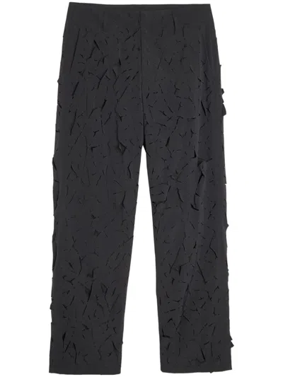 Post Archive Faction Ripped-detailing Straight Trousers In Black