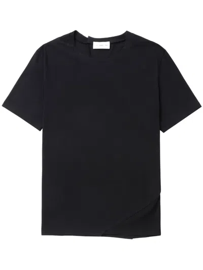 Post Archive Faction Round-neck Cotton T-shirt In Black