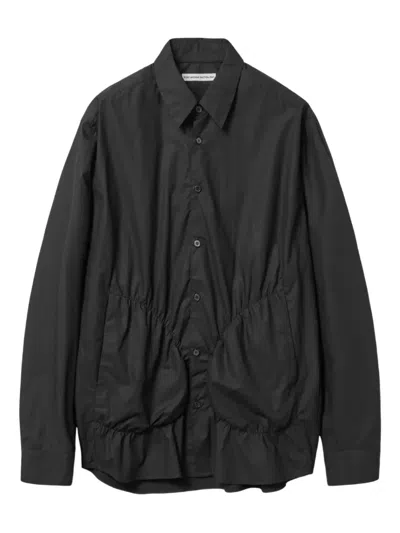 Post Archive Faction Shirring-detail Shirt In Black