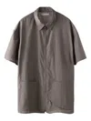 Post Archive Faction Silk Blend Shirt In Brown