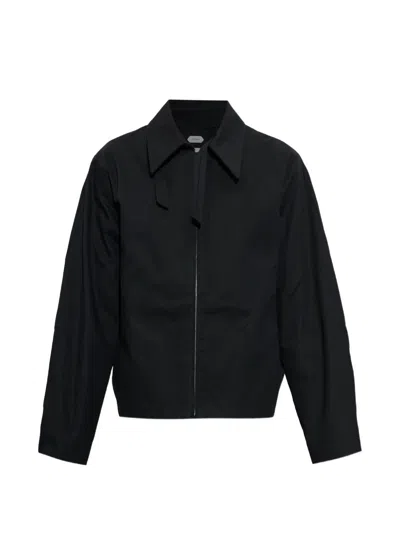 Post Archive Faction Spread-collar Zip-up Jacket In Black