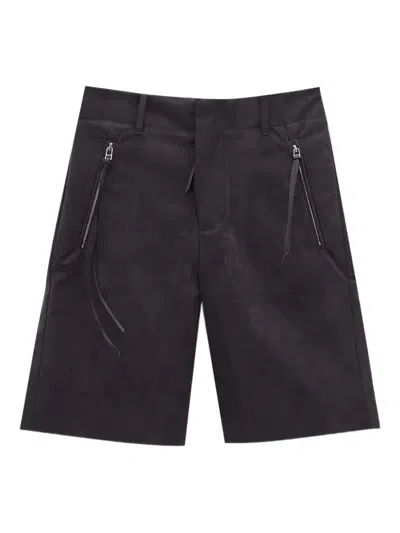 Post Archive Faction Zip-detail Bermuda Shorts In Black