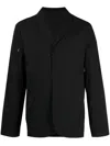 Post Archive Faction Zip-detail Notched-collar Shirt Jacket In Black