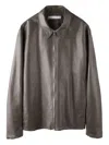 Post Archive Faction Zip-front Leather Jacket In Brown