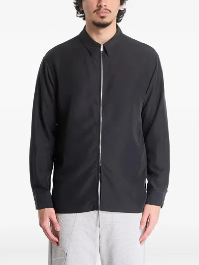 Post Archive Faction Zip-up Long-sleeve Shirt In Black