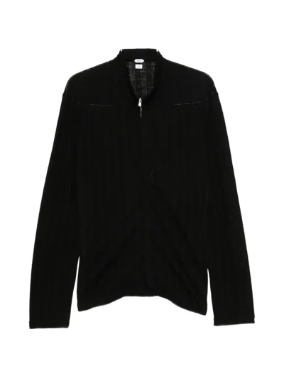 Post Archive Faction Zip-up Panelled Cardigan In Black