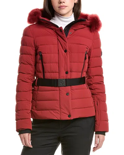 Post Card Alpaca-trim Down Jacket In Red