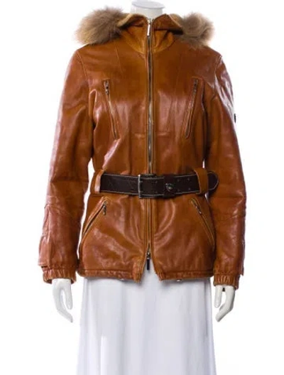 Pre-owned Post Card Biker Jacket In Brown