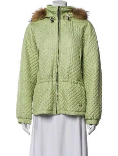 Pre-owned Post Card Colorblock Pattern Jacket In Green