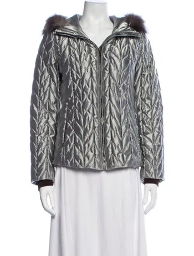 Pre-owned Post Card Down Jacket In Silver