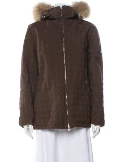 Pre-owned Post Card Faux Fur Jacket In Brown