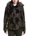 Post Card Fur-trim Down Ski Jacket In Black