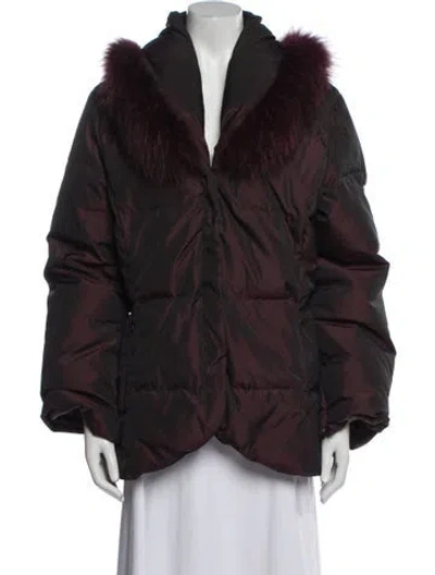 Pre-owned Post Card Jacket In Burgundy