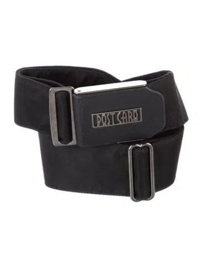 Pre-owned Post Card Nylon Belt In Black