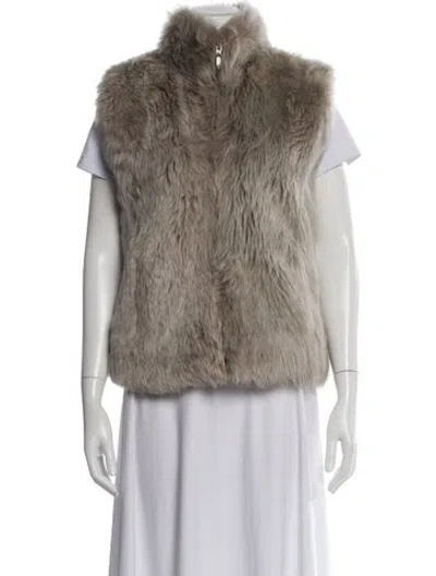 Pre-owned Post Card Shearling Fur Jacket In Neutral