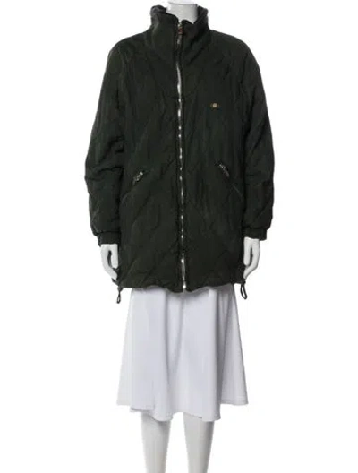 Pre-owned Post Card Shearling Parka In Green