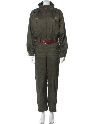 Pre-owned Post Card Turtleneck Jumpsuit In Green