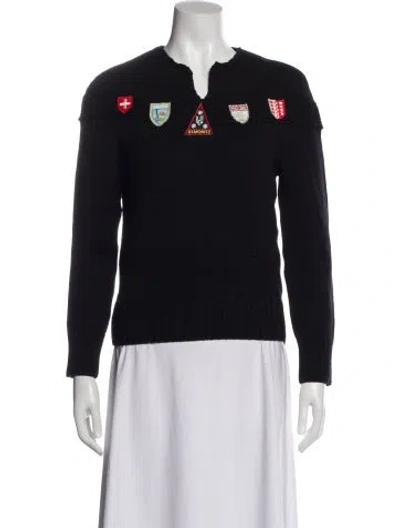 Pre-owned Post Card Virgin Wool Crew Neck Sweater In Blue