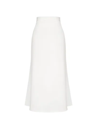Post Meridiem A-line Midi Skirt In White