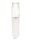 Post Meridiem Corset Draped Mini Dress In White