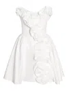 Post Meridiem Corset Ruffled Mini Dress In White