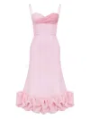 Post Meridiem Draped-bodice Flounced Bustier Dress