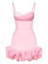 Post Meridiem Draped Ruffle Mini Dress