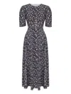 Post Meridiem Floral-print Buttoned Midi Dress
