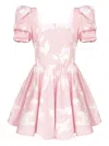 Post Meridiem Floral-print Square-neck Mini Dress