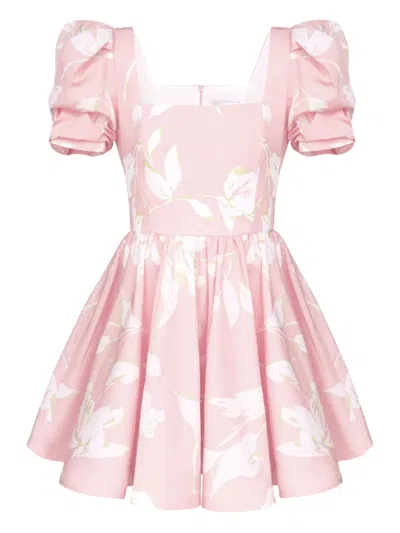 Post Meridiem Floral-print Square-neck Mini Dress