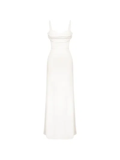 Post Meridiem Gathered-detail Maxi Dress In White