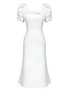 Post Meridiem Godet-silhouette Square-neck Midi Dress