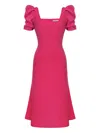Post Meridiem Godet-silhouette Square-neck Midi Dress