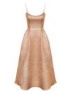 Post Meridiem Jacquard Corset-bustier Midi Dress