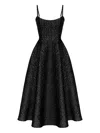 Post Meridiem Jacquard Corset-bustier Midi Dress