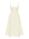 Post Meridiem Jacquard Corset Midi Dress In Gold