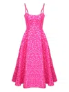 Post Meridiem Jacquard Corset Midi Dress In Pink
