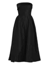 Post Meridiem Jacquard Satin-panel Midi Dress In Black