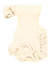 Post Meridiem One-shoulder Ruffled Mini Dress In Neutral
