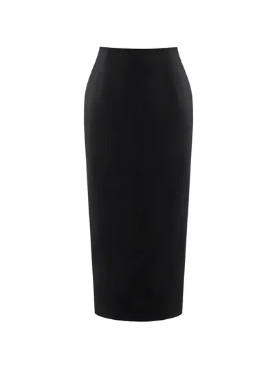 Post Meridiem Peplum Maxi Skirt In Black