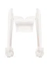 Post Meridiem Removable-cuff Long-sleeve Top In White