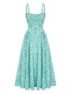 Post Meridiem Sequin Corset Midi Dress In Blue