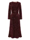 Shop Post Meridiem Sequin-embellished Velvet Midi Dress