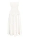 Post Meridiem Serment Buttoned Corset Maxi Dress In White