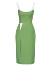 Post Meridiem Slit Lace-insert Midi Dress