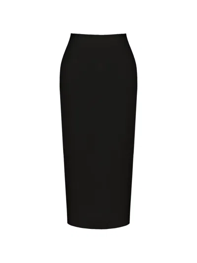 Post Meridiem Straight-line Maxi Skirt In Black