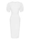 Post Meridiem Voluminous-sleeve Midi Dress