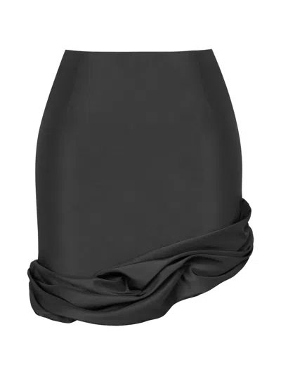 Post Meridiem Wave-detail Mini Skirt In Animal Print
