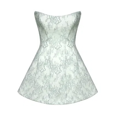 Post Meridiem Women's Blue Lace Sheath Mini Dress In Multi