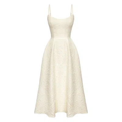 Post Meridiem Women's Neutrals Cream Jacquard Fitted Corset Bustier Dress In White
